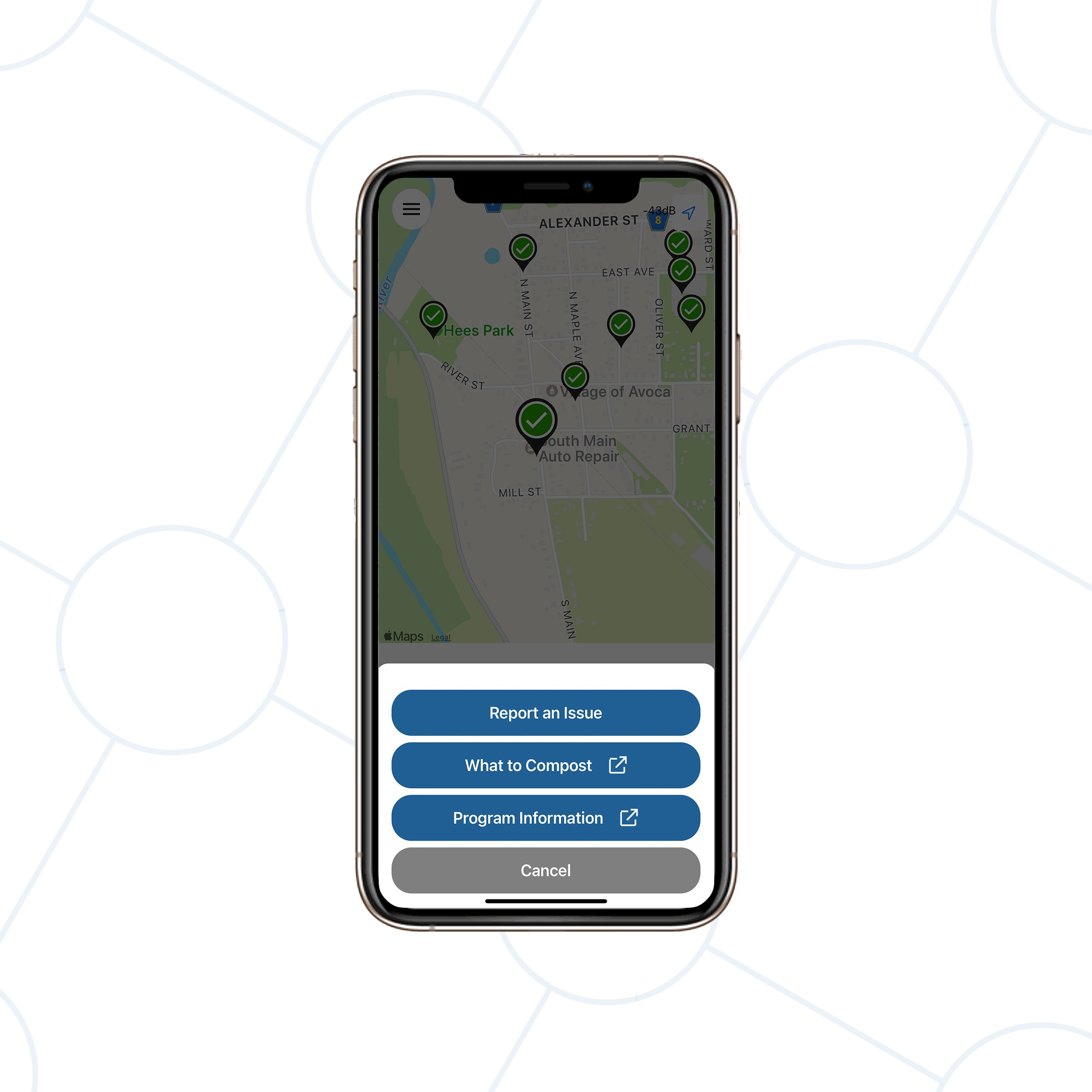 smart solar compost app on mobile device showing configuration screen