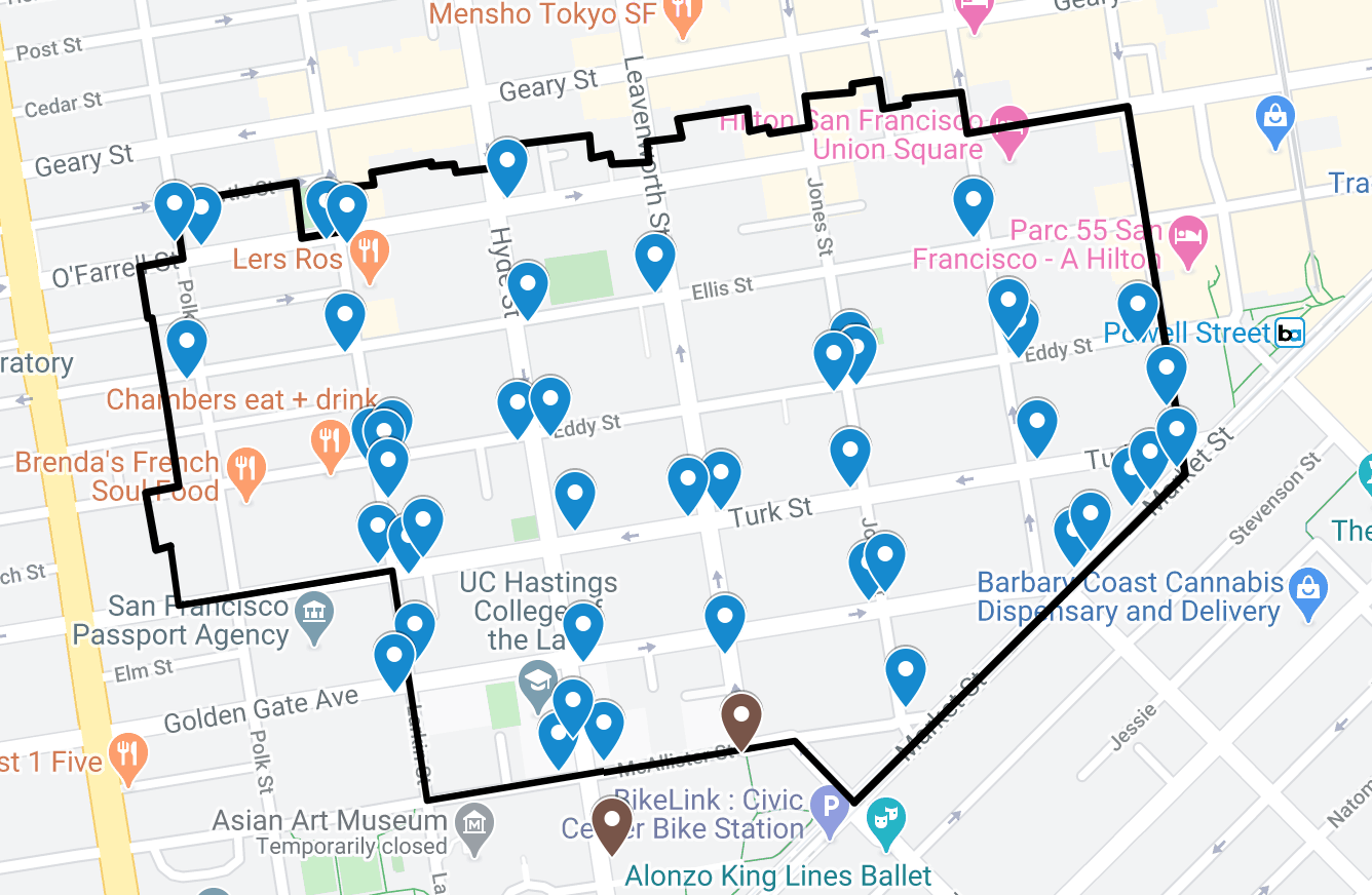 Bigbelly Tenderloin CBD San Francisco - Existing Waste Bins 2018